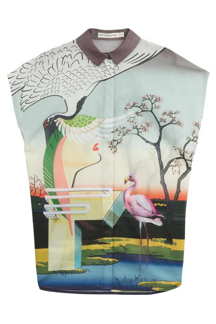 Mary Katrantzou Mary Katrantzou Fenmore Sleeveless Cotton Shirt - Multicolor