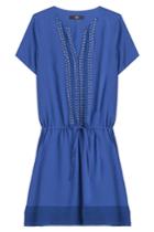 Steffen Schraut Steffen Schraut Drawstring Dress With Decorative Stitching - Blue