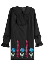 Anna Sui Anna Sui Embroidered Dress With Wool