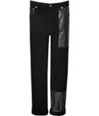 Mcq Alexander Mcqueen Cotton/leather Patchwork Boyfriend Jeans