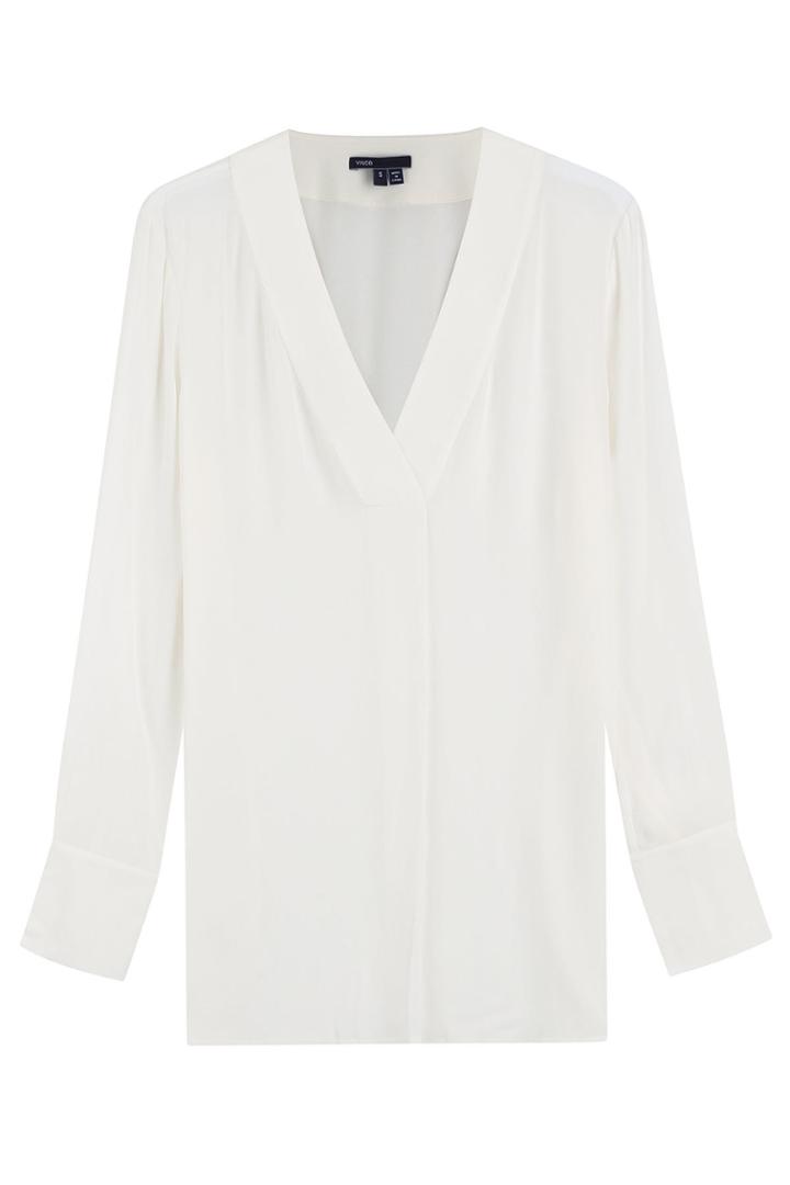 Vince Vince Crepe Tunic - White