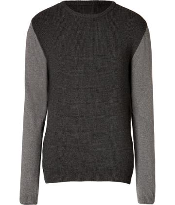 Oliver Spencer Waffle Knit Crewneck Pullover In Charcoal Grey