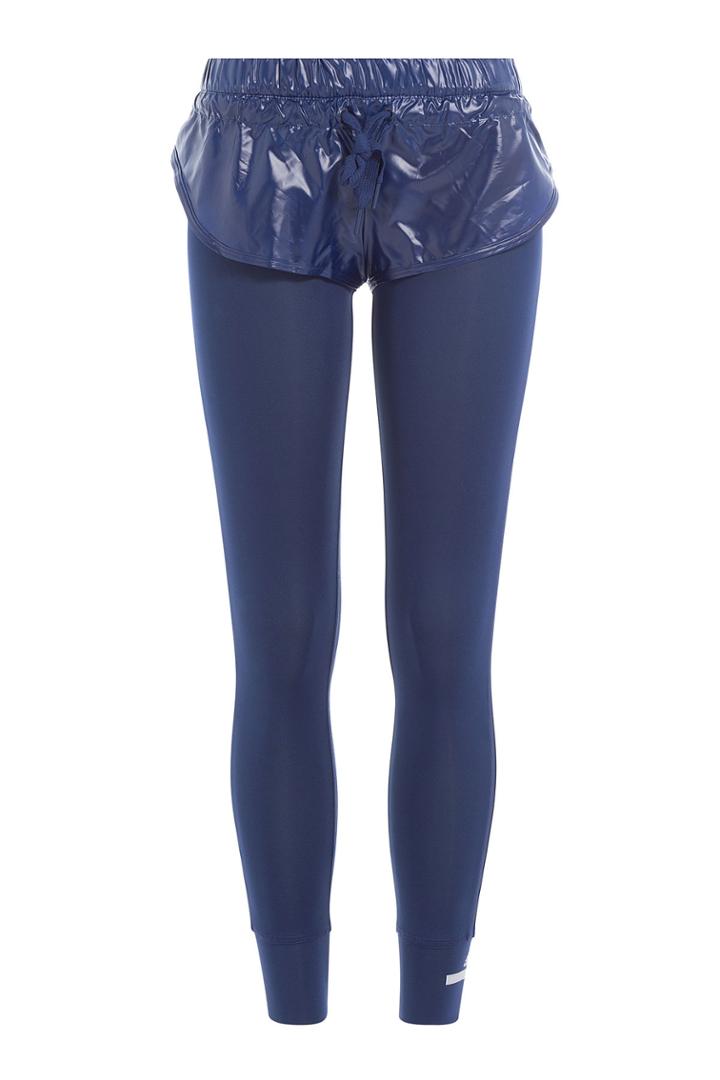 Adidas By Stella Mccartney Adidas By Stella Mccartney Leggings With Shiny Shorts Overlay - Blue