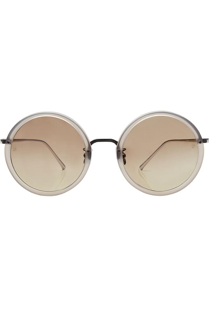 Linda Farrow Linda Farrow Silver-plated Round Sunglasses