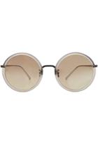 Linda Farrow Linda Farrow Silver-plated Round Sunglasses