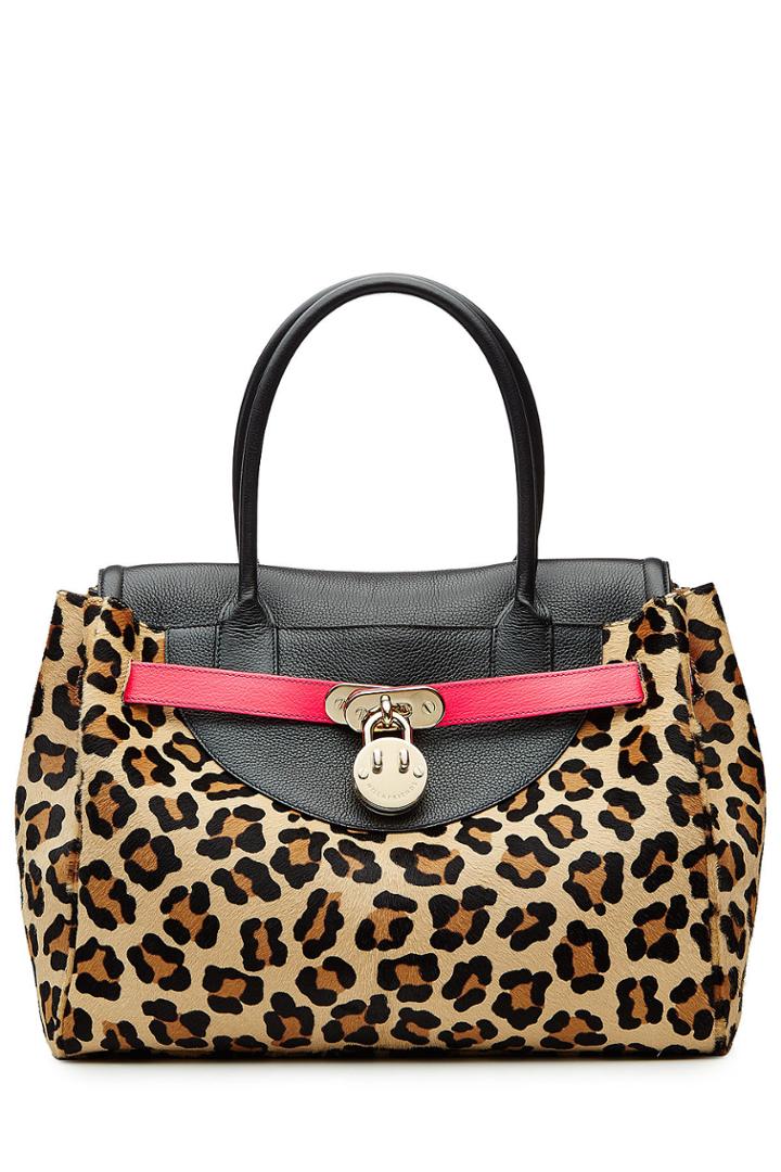 Hill & Friends Hill & Friends Happy Tote Leather And Calf Hair Tote - Animal Print