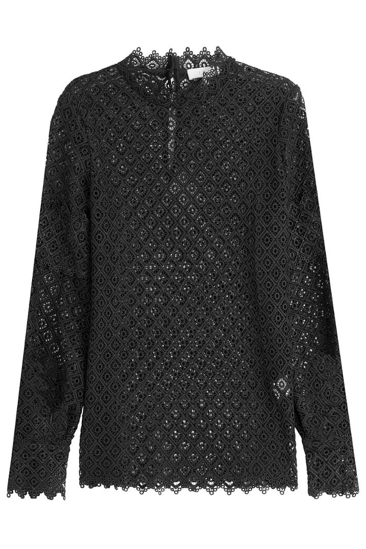 Iro Iro Crochet Lace Top - Black