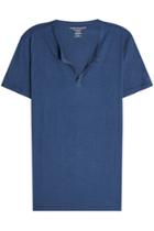 Majestic Majestic Cotton T-shirt With Buttons