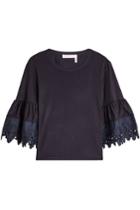 See By Chloé See By Chloé Fluted Sleeve Cotton Top