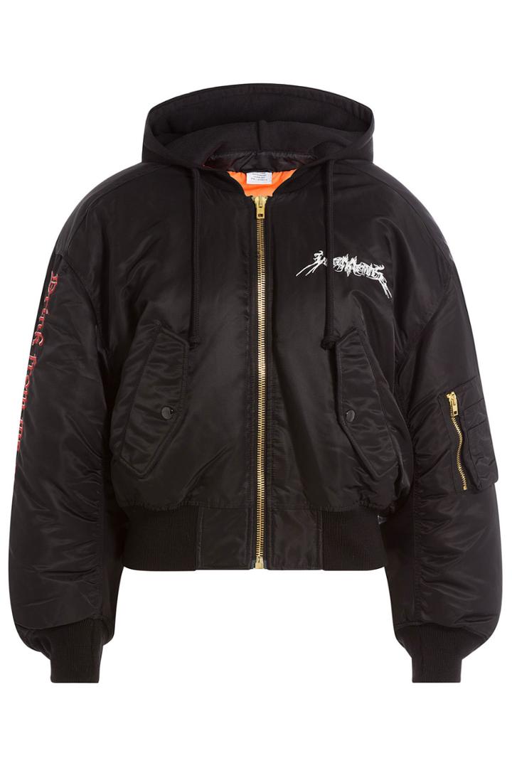 Vetements Vetements Embroidered Bomber Jacket With Hood