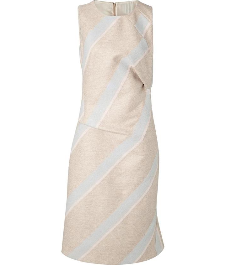 Jil Sander Wool-angoral Diagonal Stripe Sheath