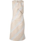 Jil Sander Wool-angoral Diagonal Stripe Sheath