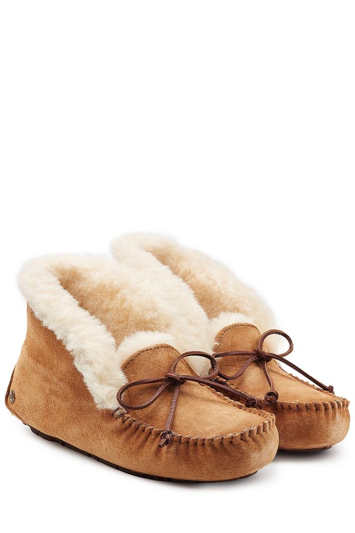 Ugg Australia Ugg Australia Suede And Sheepskin Slippers - Brown