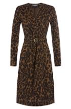 Salvatore Ferragamo Leopard Print Wool Dress