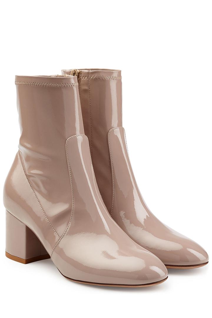 Valentino Valentino Patent Leather Ankle Boots - Rose