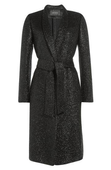 C Dric Charlier Metallic Wool Coat