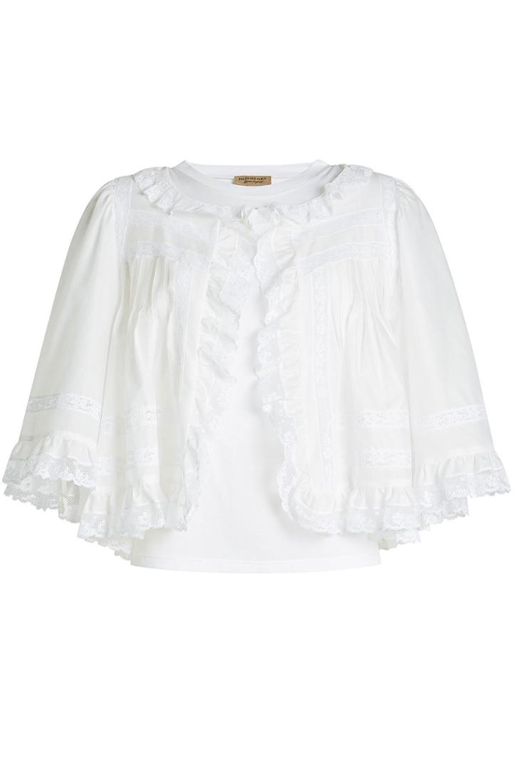 Burberry Burberry Cotton Top With Lace Ruffles