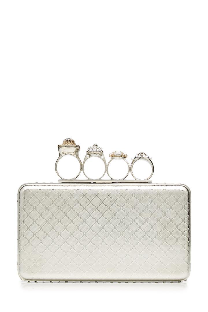 Alexander Mcqueen Alexander Mcqueen Metallic Ring Box Clutch