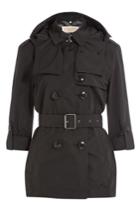 Burberry Brit Burberry Brit Knightsdale Short Hooded Trench Coat - Black