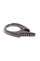 Lynn Ban Lynn Ban Black Rhodium-plated Silver Jagged Knuckle Ring C