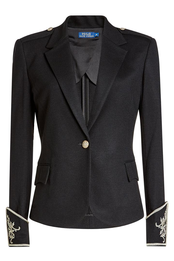 Polo Ralph Lauren Polo Ralph Lauren Wool Jacket With Embellishment - Black