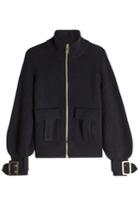 Burberry London Burberry London Zipped Wool Cardigan With Cashmere - Black