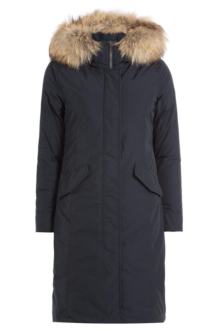 Woolrich Woolrich Luxury Long Down Parka With Fur-trimmed Hood - Blue