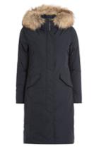 Woolrich Woolrich Luxury Long Down Parka With Fur-trimmed Hood - Blue