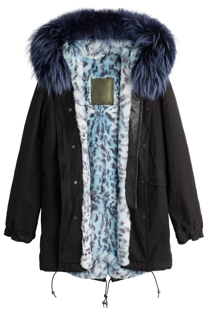 Mr & Mrs Italy Mr & Mrs Italy Cotton Parka With Fur And Leather Trim