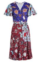 Diane Von Furstenberg Diane Von Furstenberg Flutter Sleeve Front Tie Wrap Dress