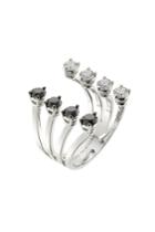 Delfina Delettrez Delfina Delettrez 18kt White Gold Ring With White And Black Diamonds - Silver