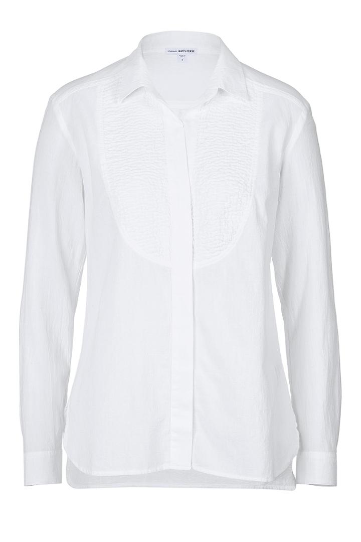 James Perse James Perse Smocked Bib Button-down - White