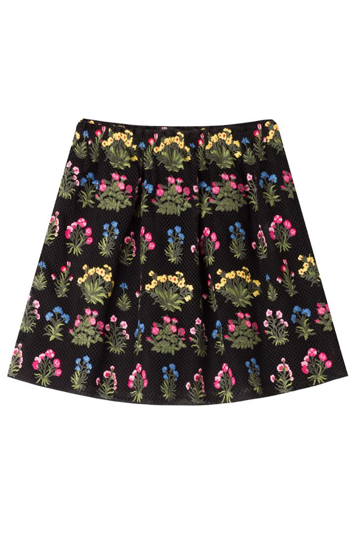 Valentino Valentino Embroidered Skirt - Black