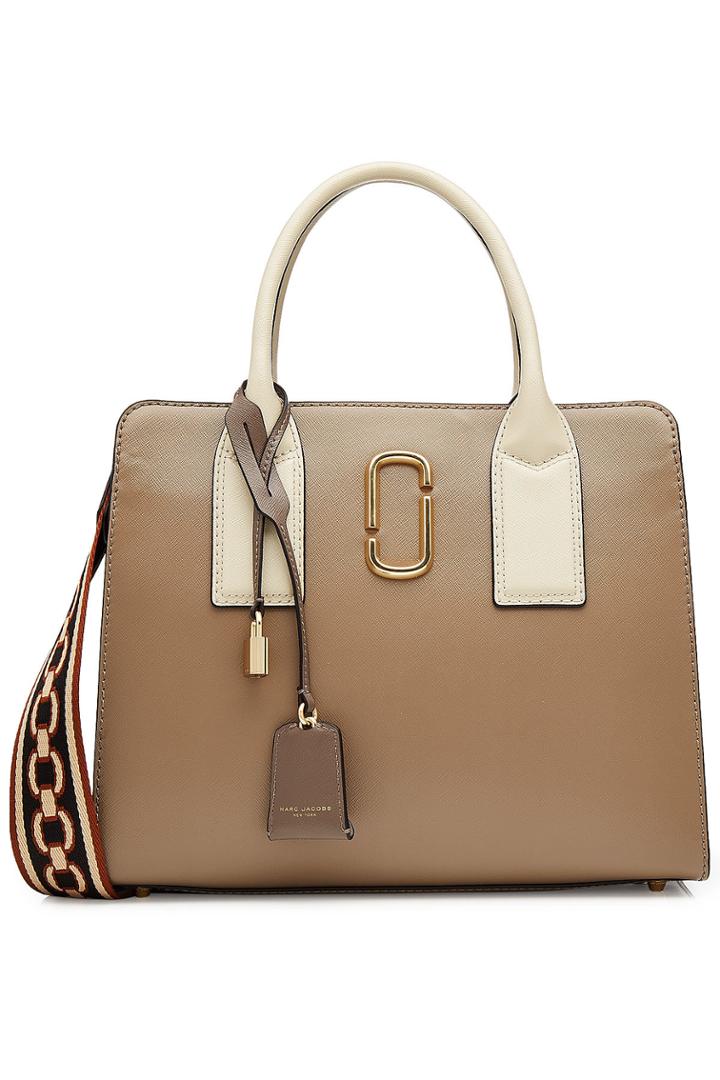 Marc Jacobs Marc Jacobs Leather Tote With Fabric Strap
