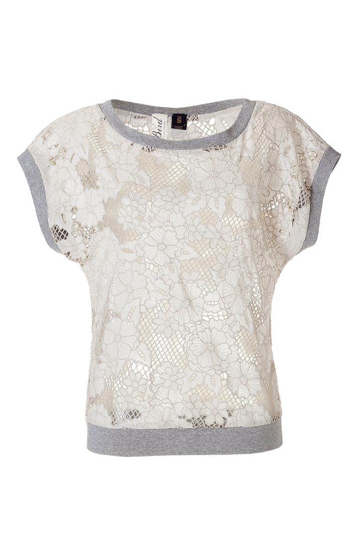 Bird By Juicy Couture Bird By Juicy Couture Wheat/grey Floral Cut-out Crochet Top - Beige