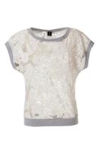 Bird By Juicy Couture Bird By Juicy Couture Wheat/grey Floral Cut-out Crochet Top - Beige