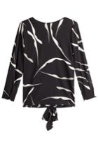 Diane Von Furstenberg Diane Von Furstenberg Printed Silk Top With Tie Back - Black