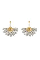 Gas Bijoux Gas Bijoux 24kt Gold Plated Earrings With Feathers - White