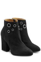 Sonia Rykiel Sonia Rykiel Embellished Suede Ankle Boots - Black