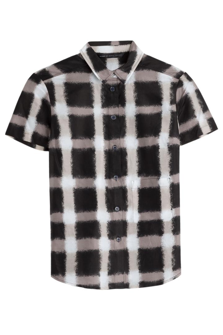 Marc By Marc Jacobs Marc By Marc Jacobs Blurred Gingham Cotton-silk Blouse - Multicolor