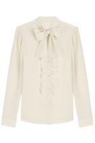 Red Valentino Red Valentino Silk Blouse With Ruffled Front - White