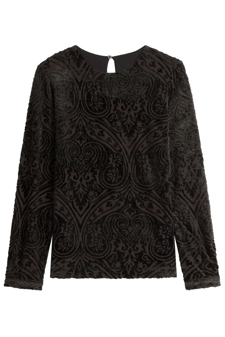 Etro Etro Patterned Velvet Top - Black