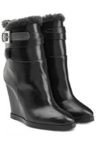 Fendi Fendi Leather Ankle Boots With Shearling Lining
