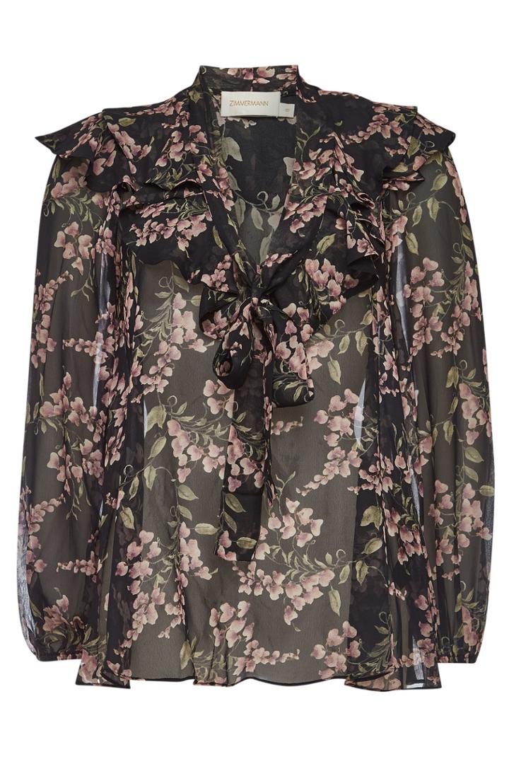 Zimmermann Zimmermann Fleeting Flounce Chiffon Blouse