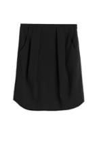 Jil Sander Navy Euphilotes Wool Skirt
