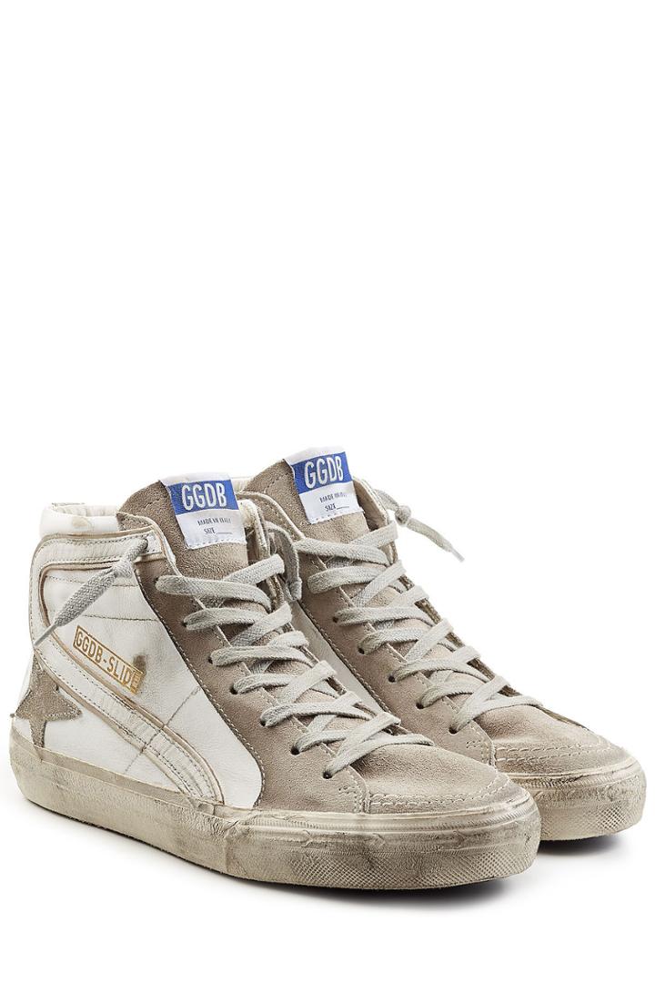 Golden Goose Golden Goose Slide High-top Sneakers With Leather