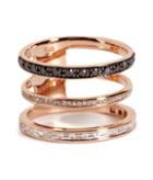 Nikos Koulis 18kt Pink Gold Ring With Black And White Diamonds
