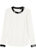 Ralph Lauren Black Label Blouse With Patent Leather Trims