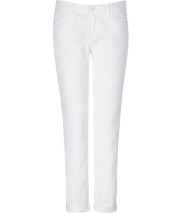 J Brand Jeans Cuffed Slim Boyfriend Jeans In Pure White