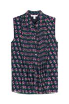 Diane Von Furstenberg Diane Von Furstenberg Printed Silk Sleeveless Blouse - None